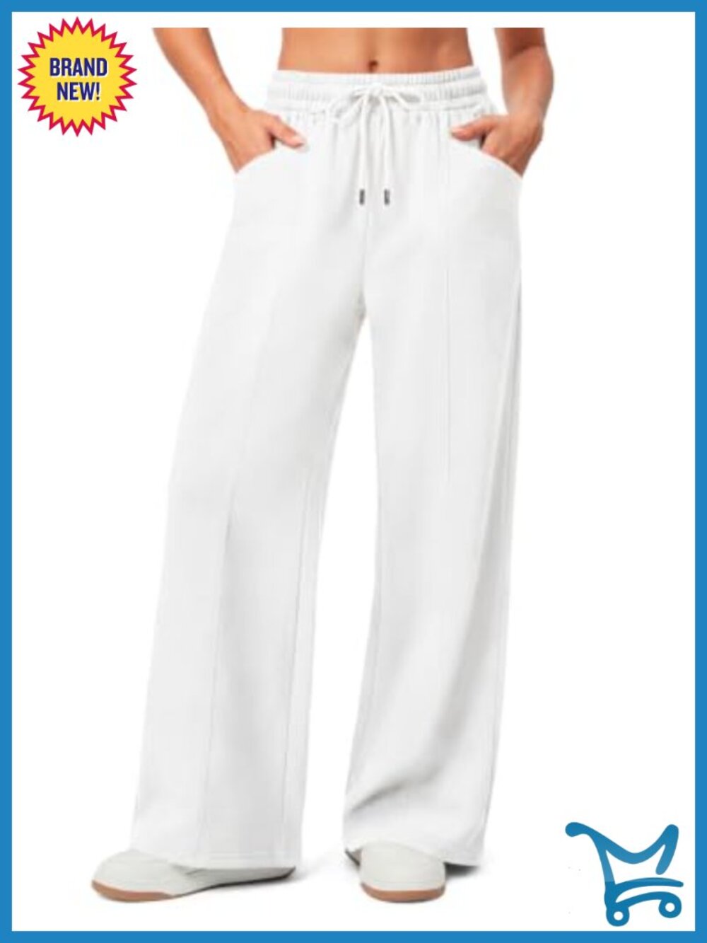 Wide Leg Fleece Lined High Waisted Sweatpants with Pockets